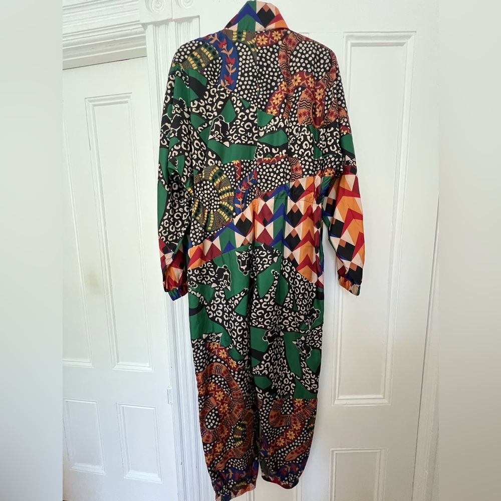FARM Rio Leopard Mushroom windbreaker jumpsuit NWT Size L - Picture 3 of 5